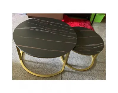 👍Sintered Stone Coffee table 2in1(Free🚚🔨) Type 628 Round Table SET 80cm&60cm
