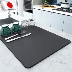 Absorbent Pad for Kitchen Drying Mat for Dishes Diatomite Mat Heat Resistant Mat Wash Basin Sink Mat Tableware Dishes Coffee Cup Water Absorption Pad Bar Cushion Super Absorbent Non -slip Household Bathroom Hotel Setting Cushion