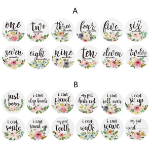 12Pcs Baby Monthly Stickers and Milestone Stickers Neutral Baby First Year Month Photography Milestone Props