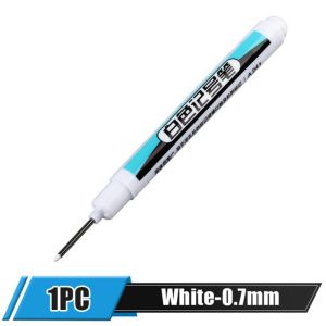 WH 1PC 0.7/1.0/2.5mm Permanent Oily White Markers Pen Waterproof Tire Painting Graffiti Environmental Gel Pens Notebook Drawing Supplie
