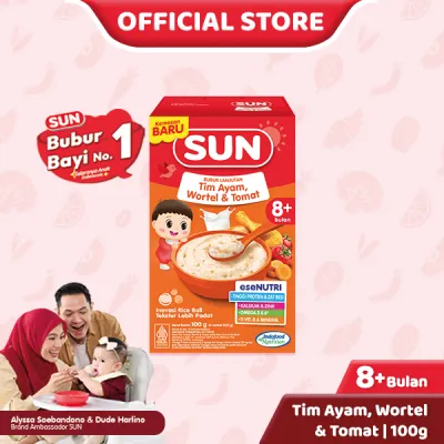 SUN Bubur Tim 8+ Tomat Wortel Ayam Box 100 Gr