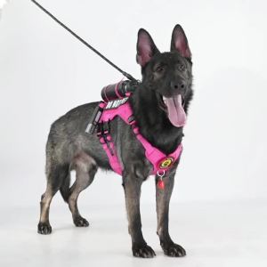 Large Dog Tactical Vest Harness No Pull Design Molle Webbing Outdoor Hiking Training Adjustable OxfordHarness