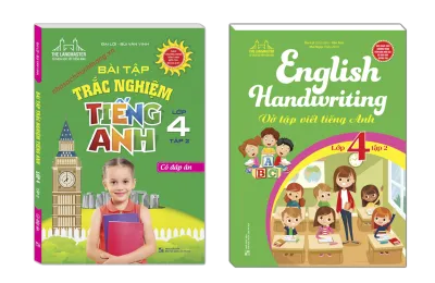 Sách - Combo 2c - Bài tập trắc nghiệm tiếng Anh lớp 4 tập 2 & Vở tập viết tiếng anh lớp 4 tập 2