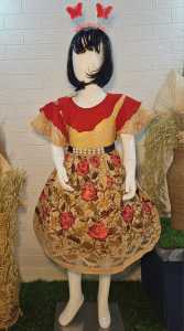 Dress/Gaun Anak Perempuan Motif Mawar Terbaru Bahan Burkat Cornelly Bordir Import Mix Ceruty Premium