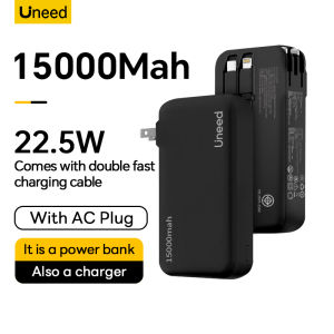 UNEED 30000mAh Power Bank Built-in Cable Magnetic Fast Charging  Original Wireless With Portable Charger