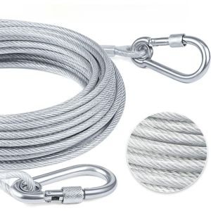 Dây Cáp Inox Bọc PVC 4.6M Kèm Khóa Carabiner 2 Đầu | Treo Đèn Căng Bạt Dã Ngoại