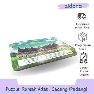 Puzzle Rumah adat Gadang Rabbit&Turtle Bahan MDF