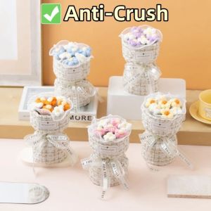Crochet Rose Bouquet Anti-Crush Handmade Knitted Milk Cotton Flower Bundle Gift for Girlfriend