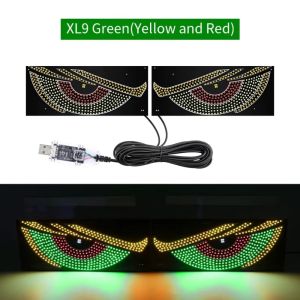 YUBAGUANB LED Display Devil Eyes Light Cool Matrix Pixel Panel Car Decorative Light Motor Vehicle Flashing Animated Car Truck Eye Front and Rear Windshield
