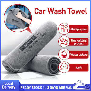 High-end Microfiber Auto Wash Towel Car Cleaning Hemming Drying Cloth Car Care Cloth Car Wash Towel Car Wash High Absorbent Cleaning Accessories Set Wax Polishing Towel Kitchen Washing Clean Wash Cloth 洗车布