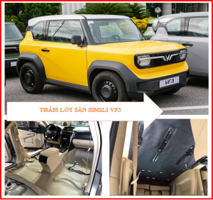 Thảm lót sàn Simili cho xe VINFAST VF3 Loại dày cao cấp Phủ kính sàn xe Chống bám bẩn chống thấm nước