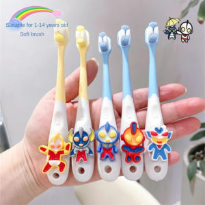 แปรงสีฟันเด็ก ชุดการ์ตูนแอนิเมชั่น ขนนุ่ม เหมาะสำหรับ เด็กอายุ 3 ถึง 12 ปี แปรงสีฟันป้องกันฟัน [5PCS]