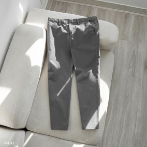 Quần Dài Chinos Nam CHRIS Vải Kaki Cotton Trơn Cao Cấp Trơn Màu Xám Đen Xanh Nâu Be Đẹp Co Giãn Tag Chun Khaki NATO