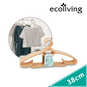 ECO LIVING 6 Pcs Colourful Clothes Hanger Set With 2 Side Hooks Modern Design Penyangkut Baju Plastik ECO-22/6