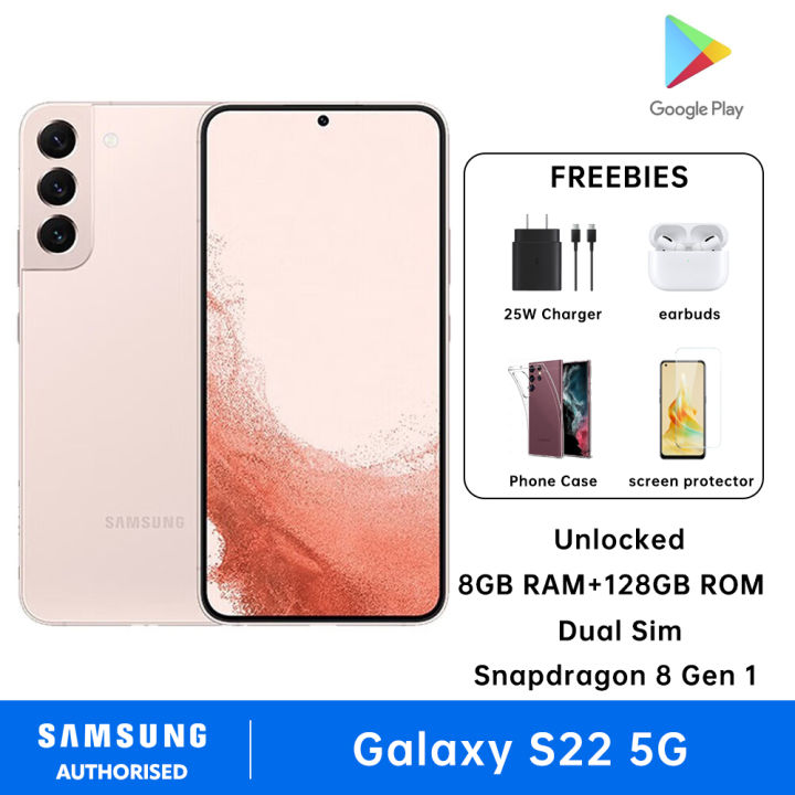 Samsung Galaxy S22 5G Smartphone Dual Sim 8GB RAM + 128GB ROM Factory Unlocked Snapdragon 8 Gen 1 Cellphone 3700 mAh