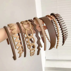 Hairband Fashion Cute Frosted Headband Simple Nonslip Hairbands Women Plain Teeth Comb Hair Hoop Accessories Women Lady Girls Plastic Headband Teeth Comb Hair Hoop Non-slip Headband with Teeth for Women Girls