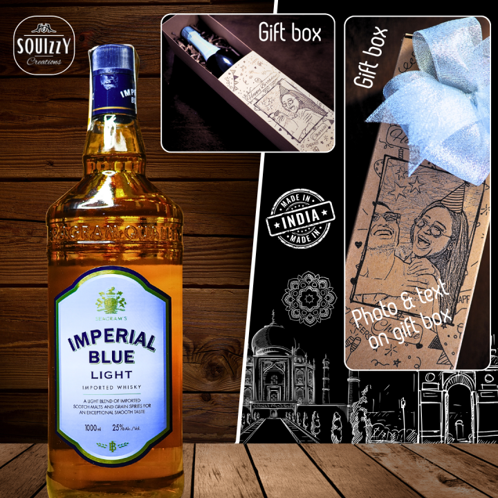 Seagram's Imperial Blue Light whisky 1000ml Gift box set Customized