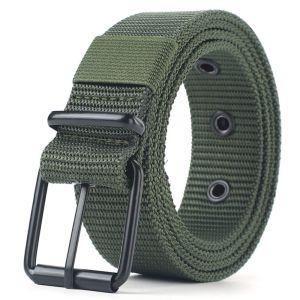 INVADER Simple Nylon Canvas Braided Belt Luxury Design Casual Weave Waist Band Versatile Jeans Waist Strap For Man