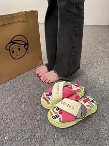 [Free Shipping] Thick-Soled Sandals For Women Summer Outdoor Wear 2025 New European-Style Graffiti Beach Sandals