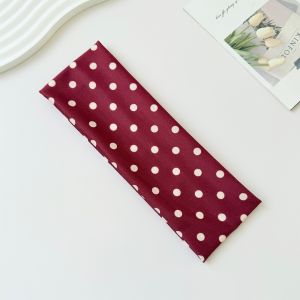 MENGJIEE Adjustable Polka Dot Headband Stretch Elastic Sport Headscarf Sweet Print Wide Headband For Women