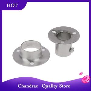 [Chandrae] Stainless Steel Flange Seat For Wardrobe Curtain Cloth Rod Seat Round Tube Seats Bracket Household Furniture Hardware Towel Tube Holder