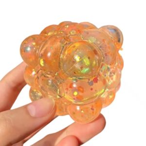 THISEE Shiny Maltose Fidget Toys Bright Colors Cubic Shape Maltose Squeeze Toy Creative Grape Texture Soft Slow Rebound Malt Cube for ADHD Autism Relax