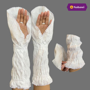Sarung Tangan Kerut Panjang Katun/Kaos Tangan/Perlengkapan Haji dan Umroh
