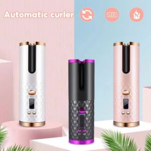 OKKFINE ทำความร้อนได้เร็ว ที่ม้วนผม แบบพกพา ไร้สาย อัตโนมัติ ที่หนีบผม ทันสมัย พร้อมจอ LCD