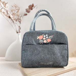 Papercranes Insulated Lunch Bag Floral Illustrated | Thermal Cooler Tote Bag Work Meal Prep School Gift SG
