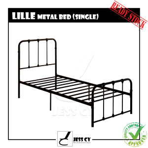 LILLE Metal Bed / 3ft / 5ft / Single / Queen / Modern Metal Bed / Industrial Design / Jess CY