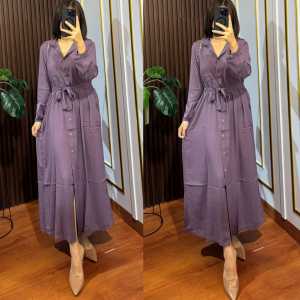 DRESS GAMIS RAYON TWILL PREMIUM LONG DRESS HIJAB CASUAL BAJU PANJANG WANITA HIJAB