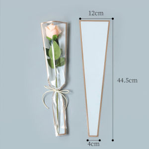 50pcs Flower Packaging Transparent Bag Waterproof Bouquet Wrapper for Birthday Graduation Gift