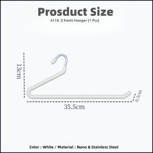 【Woody】 Z-shaped Durable Stainless Steel Space Saving Metal Jeans Hangers L Shaped Pant Hanger Towel Hanger Anti Slip hanger