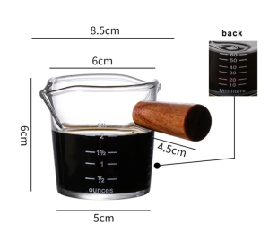 Espresso Glass Measuring Cup Double/Single Mouth Glass Spout Milk Jug Handle Glass Scale Insulated Measuring Mugs Tools