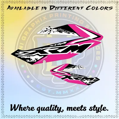 HONDA XRM 125 TRINITY DECALS SET (LEG SHIELD) - PREMIUM LAMINATED STICKER