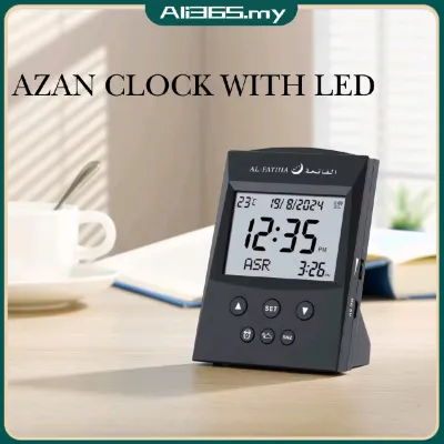 2025 New Arrival Digital Azan LCD Desk Table Clock Muslim Athan Watch Reminder Hijri Gregorian Calendar Islamic Mosque