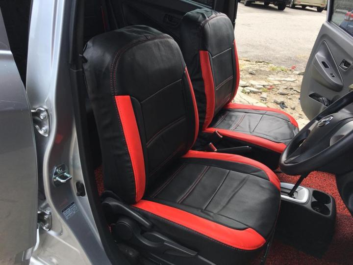 Perodua Axia G Spec Red Black Semi Leather Car Seat Cover Cushion Lazada