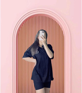Áo thun nữ from rộng tay lỡ cổ bẻ chất liệu cotton loại 1 co dãn thoáng mát thấm hút tốt