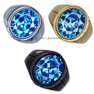 Cincin batu permata blue topaz swiss cincin pria keren / Cincin blue topaz / Swiss blue topaz / Cincin topaz