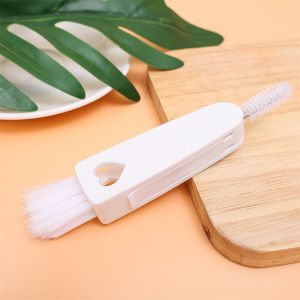 3 in 1 Multiple Bottle Gap Cleaning Brush Baby Bottle Cover Lid Brushes Uses Rotatable Groove Cleaner Household Cleaning Tools