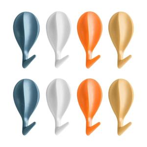 ที่แขวนตกแต่งบ้าน8ชิ้นพวงกุญแจพลาสติกกล่องเก็บของที่ถอดออกได้ตะขอแขวนผนังสำหรับกุญแจหมวกกระเป๋า