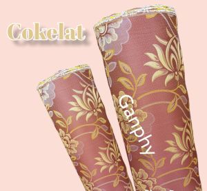 Bahan Kain Kursi Sofa Jok motif Timbul Bunga Rantai Warna Merah Murah Meteran