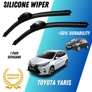 【 PREMIUM 】TOYOTA YARIS SILICONE SOFT BONELESS WIPER BLADE (2007 -2022) Pengelap Cermin Depan Kereta Senyap yaris