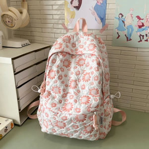 Balo nữ xinh đi học đi chơi họa tiết hoa daisy dập nổi phong cách mới lạ cặp sách thời trang laptop lớn basic đẹp rẻ ulzzang Hàn Quốc
