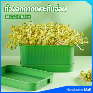 H.S. กล่องเพาะถั่วงอก ถาดเพาะต้นอ่อน ไม่ต้องใช้ดิน นำกลับมาใช้ใหม่ได้ 1ชุด bean sprouts tray