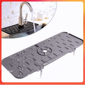KITCHEN SINK SPLASH GUARD / SILICONE FAUCET SPLASH WATER CATCHER / SILICONE FAUCET HANDLE DRIP CATCHER TRAY SINKS DRY