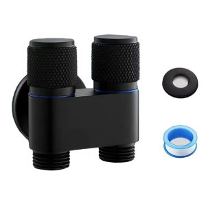 (local delivery) Kebidumei Aluminum Alloy 3 Way One-in Three-out Angle Valve for Bathroom Toilet Washing Machine Balcony Three Head Water Tap Bathroom Fittings