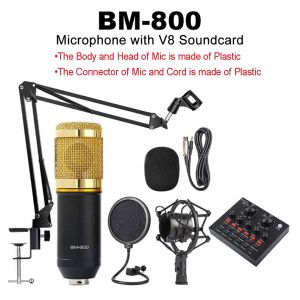 RIXTON Podcast Equipment Bundle Audio Interface with All in One Live Sound Card and Condenser Microphone Perfect for Recording Broadcasting Live Streaming (Gold)