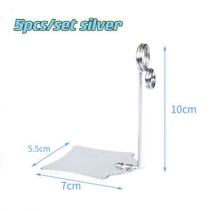 5PCS Price Name Tag Clip Stand Stainless Steel Cake Bread Price Label Holder