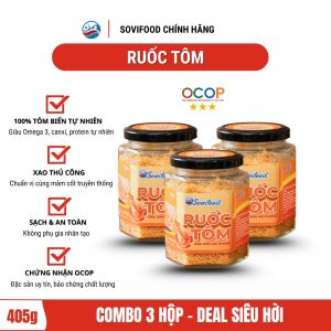 Ruốc tôm Sovifood – Combo 5 lọ 1Kg chà bông tôm biển tự nhiên không phụ gia giàu canxi Omega